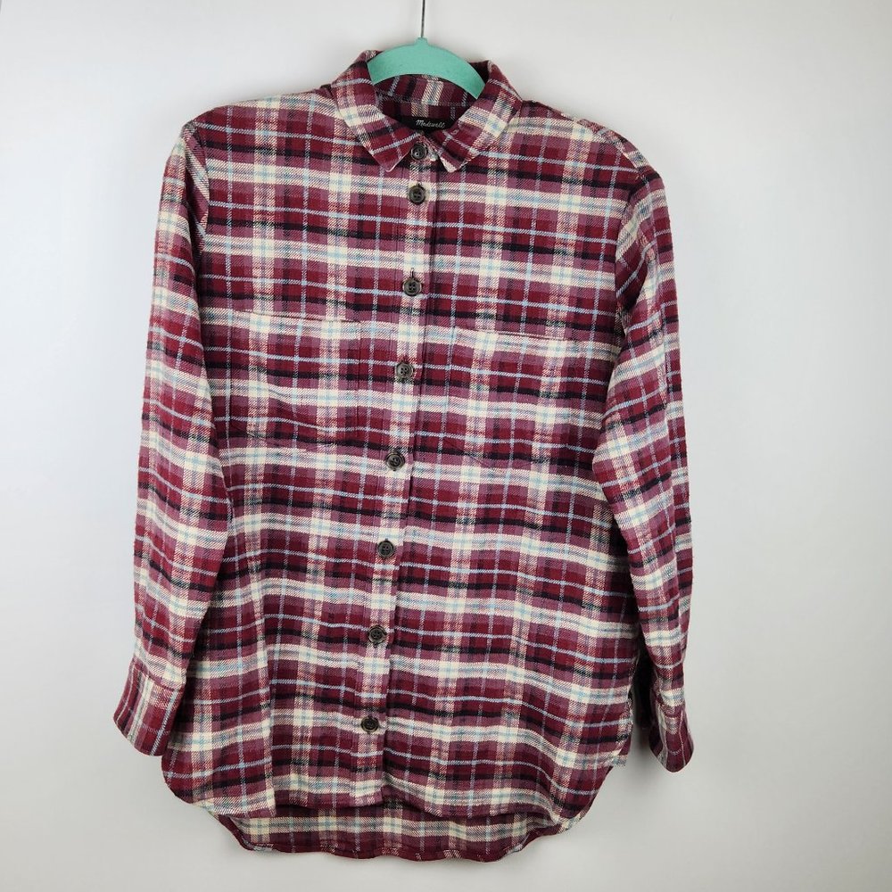 NWT Madewell Flannel Sunday Shirt Shacket in Mahaska Plaid sz XS